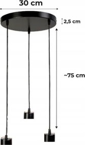 BERGE LED stropné svietidlo 3xE27, priehľadná sklenená guľa