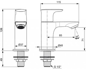 Ideal Standard Connect Air - Umývadlový stojankový ventil, chróm A7031AA