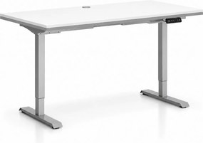 Výškovo nastaviteľný stôl SINGLE LAYERS, 160x80 cm, 2 motory, biela