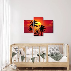 Obraz siluety ostrova s palmami (90x60 cm)