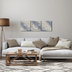 Obraz - Vzor vlniek (s hodinami) (90x30 cm)