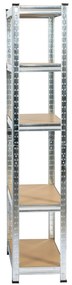 Sada 2 ks kovových regálů REGMET 70x30x154 cm stříbrná