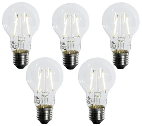 Sada 5 LED žiaroviek E27 A60 Lux Sensor 2,5 W 250 lm 3000 K