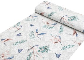 Biante Detské bavlnené posteľné obliečky do postieľky Sandra SA-471 Lastovičky s motýlikmi na svetlo sivom ornamente Do postieľky 90x140 a 40x60 cm