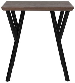 Jedálenský stôl 70 x 70 cm tmavé drevo/čierna BRAVO Beliani