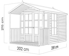 Drevený záhradný domček Bertilo She Shed Arley prírodný 202x292 cm vr. podlahy