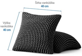 Bielastické poťahy COSTINA antracit obliečky na vankúšiky 2 ks (40 x 40 cm)