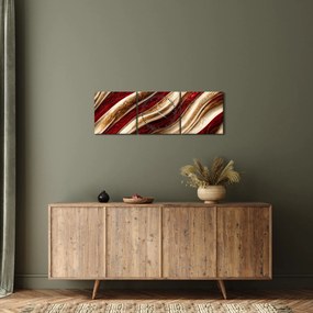 Obraz - Zlato - biela textúra (s hodinami) (90x30 cm)