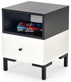 Nočný stolík SILVIA čierno-biely