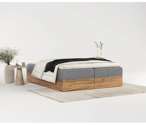 Boxspring posteľ s úložným priestorom v sivo-prírodnej farbe 160x200 cm Faro – Maison de Rêve