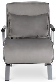 Kreslo pohovka rozkladacia PRATO sivá - vintino.sk