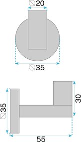 Rea Ori, 1-háčik na uterák, 39104, titánová, REA-98063