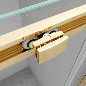 BPS-koupelny Posuvné sprchové dvere KZ09A GL 100 zlatá/transparent pre inštaláciu do niky - bez vaničky