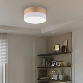 LED Stropné svietidlo SIRJA WOOD LED/20W/230V pr. 35 cm biela/dub