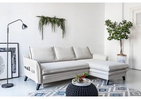 Svetlobéžová rozkladacia rohová pohovka Miuform Charming Charlie, pravý roh