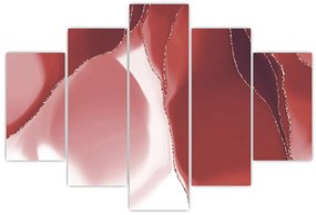 Obraz - Červená abstraktná kvetina N⁰3 (150x105 cm)