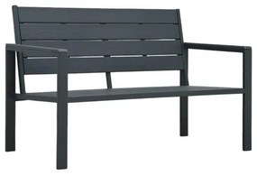 vidaXL Záhradná lavička 120 cm, HDPE, sivá, drevený vzhľad-