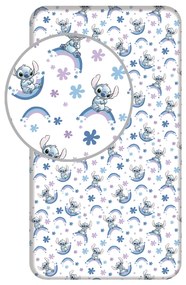 Jerry Fabrics Bavlnené prestieradlo Lilo and Stitch "Rainbow", 90 x 200 cm