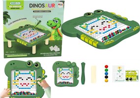 LEAN Toys Vzdelávacia magnetická tabuľa Dinosaurus, zelená
