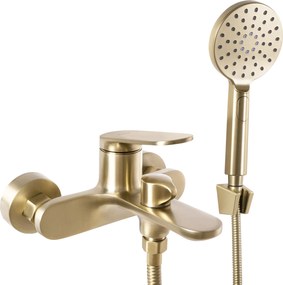 Rea Marco, vaňová batéria s ručnou sprchovou súpravou, zlatá matná, REA-B5942