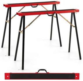 2 balenia prenosných pílových koníkov pozinkovaný kovový pracovný kozlík s protišmykovou hornou časťou čierny + oranžový