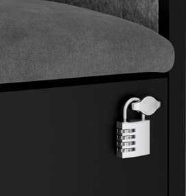 Akustická kabína SALLY MentalBox 600 mm – čierny korpus, sivé sedadlo