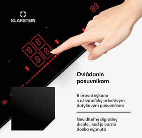 Klarstein NanoGlow indukčná varná doska, 4 varné platne, flexi zóny, booster, nanopovlak