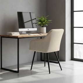 Sada dvoch jedálenských stoličiek LUXANO béžové / čierne nohy (2 ks)