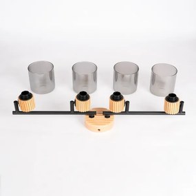 Brilagi - Bodové svietidlo HYGGE 4xE14/15W/230V kaučukovník/dymové