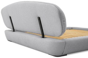 Sivá čalúnená dvojlôžková posteľ s roštom 180x200 cm Odette – Scandic