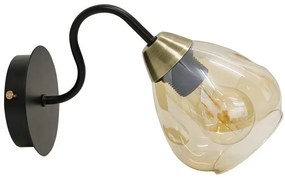 Candellux Čierno-zlaté nástenné svietidlo Unica pre žiarovku E27 21-00866