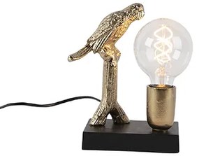 Stolná lampa v štýle Art Deco čierna so zlatom 23 cm - Pajaro