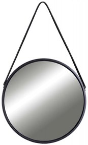 TZB Závesné okrúhle zrkadlo Fanti 50 cm čierne