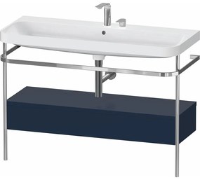 DURAVIT Happy D.2 Plus c-shaped kovový stojací podstavec s nábytkovým umývadlom s dvomi otvormi, 1 zásuvka, 1175 x 490 x 850 mm, chróm/nočná modrá matná lakovaná, HP4844E98980000