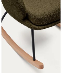 Zelené hojdacie kreslo z textílie bouclé Maustin – Kave Home