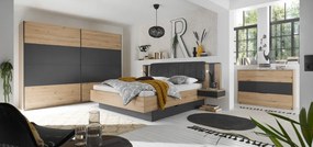 Šatníková skriňa Cordoba 270 cm, dub artisan/grafit