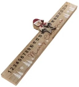 Adventný kalendár snehuliak drevený 41x11 cm