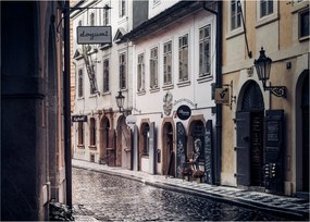 Sklenený obraz - Pražská ulička (70x50 cm)