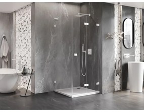 Mexen Lunar-F L, 1-krídlový sprchový kút so skladacími dverami, pravý, 70 x 70 cm, 8mm číre sklo, biely profil, 836L-070-070-20-00-P