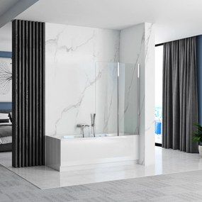 Dvojdielna vaňová zástena REA AGAT-2 80 cm, chróm/transparent