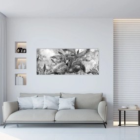 Obraz - Plameniaky graffiti (120x50 cm)