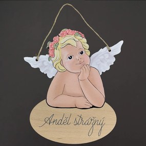 AMADEA Obrázok s textom Anjel strážny 21 cm Český výrobok
