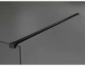 Mexen Kioto, priechodná sprchová zástena 100 x 200 cm, 8mm sklo námraza, 2x čierna stabilizačná rozpera, 800-100-002-70-30