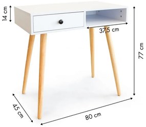 Elegantný drevený stolík so šuflíkom