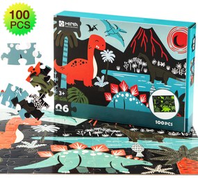 Detské svietiace puzzle Dinosaury 100 dielikov Aga4Kids MR1457