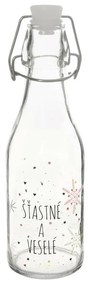 Orion Fľaša s klip uzáverom Vločka červená, 0,29 l, 290 ml
