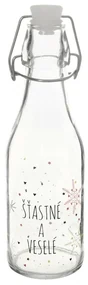 Orion Fľaša s klip uzáverom Vločka červená, 0,29 l, 290 ml