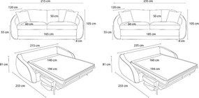 Hnedá rozkladacia pohovka 235 cm Cezanne – Bobochic Paris