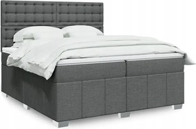 vidaXL Boxspring posteľ s matracom tmavosivá 200x200 cm látka