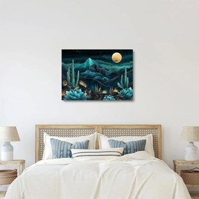 Sklenený obraz - Tyrkysová noc (70x50 cm)